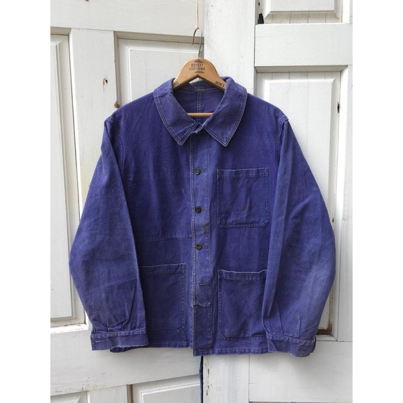 Vintage Other - Vintage 1950s Faded Purple Cotton French Chore Jacket Euro Workwear M